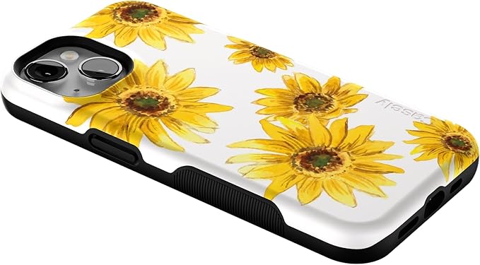 Casely iPhone 14 Case | Golden Garden | Yellow Sunflower Floral | Compatible with MagSafe | Bold Protective Design