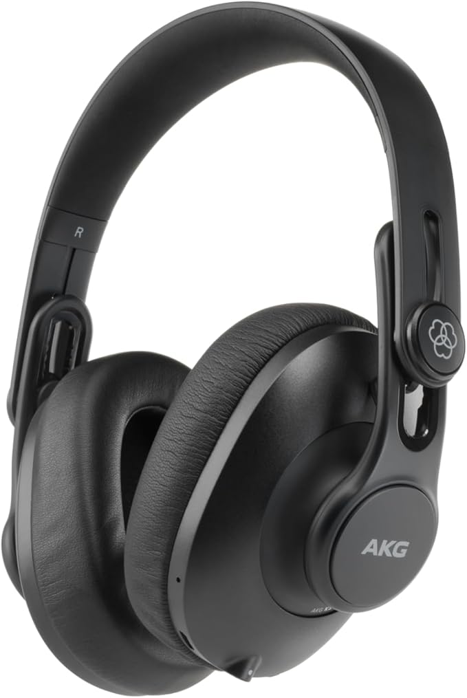 AKG Pro Audio K361BT Bluetooth Wireless or Wired, Over-Ear, Closed-Back, Light Weight, Foldable, Professional Recording Studio Headphones, Studio Monitor Mixing, Podcast, DJ Stereo Headsets, Black