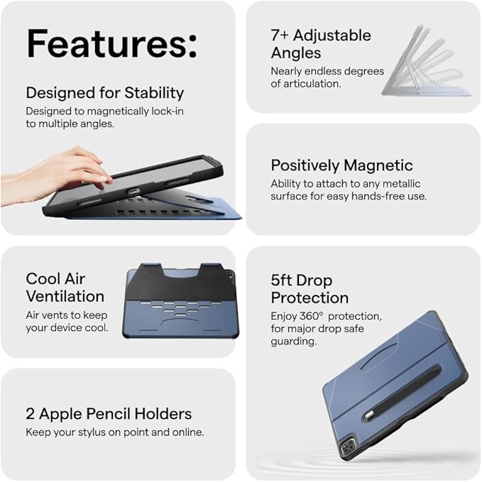 Zugu Case for iPad Pro 13 (M4) 2024, Slim Protective Cover with Apple Pencil Holder, Auto Wake/Sleep, Multiple Viewing Angles, iPad Pro 13 Inch Cover, Phone Protectors, Pine