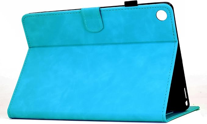 Mandala Flower Case Compatible with Galaxy Tab A9+ Plus 11 Inch 2024 2023 (SM-X210/X216/X218), Cute Elegant Embossed Suede Leather Folio Stand Case Protective Cover with Auto Wake/Sleep, SkyBlue