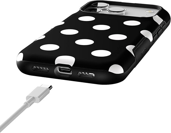 Casely iPhone 17 Pro Case | Polka Dots | High Contrast Design | Bold Protective Design | Compatible with MagSafe