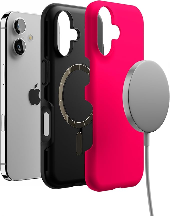 Casely iPhone 17 Case | Think Pink | Solid Neon Pink | Bold Protective Design | Compatible with MagSafe
