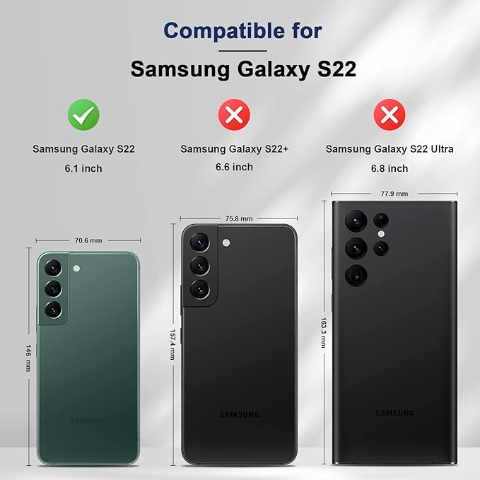 Jasonyu Flip Wallet Case for Samsung Galaxy S22 5G,Leather Magnetic Folio Cover with Card Holder,Kickstand - TPU Shockproof Durable Protective Phone Case,Blue