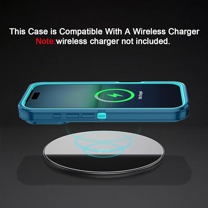 for iPhone 17 Pro Max Case Shockproof Dust/Drop Proof 3-Layer Full Body Protection [Without Screen Protector] Rugged Heavy Duty Cover Case for Apple iPhone 17 Pro Max 6.9" 2025,Turquoise