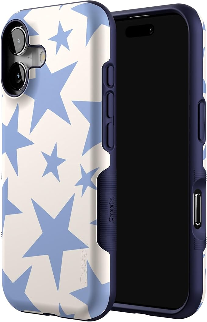 Casely iPhone 17 Case | Stars Align | Blue & White Stars | Bold Protective Design | Compatible with MagSafe