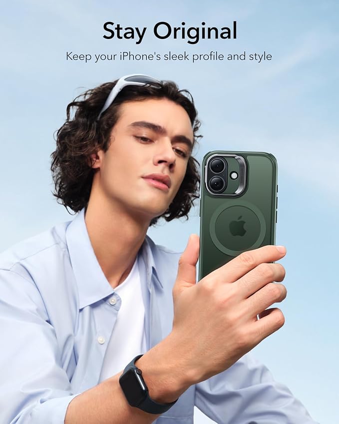 ESR for iPhone 17 Case with Stand, Camera Control Cover Compatible with MagSafe, Military-Grade Drop Protection Magnetic Phone Case for iPhone 17, Scratch-Resistant Back Cover,Frosted Green