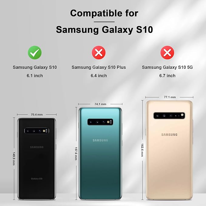 Jasonyu Flip Wallet Case for Samsung Galaxy S10,Leather Magnetic Folio Cover with Card Holder,Kickstand - TPU Shockproof Durable Protective Phone Case,Black