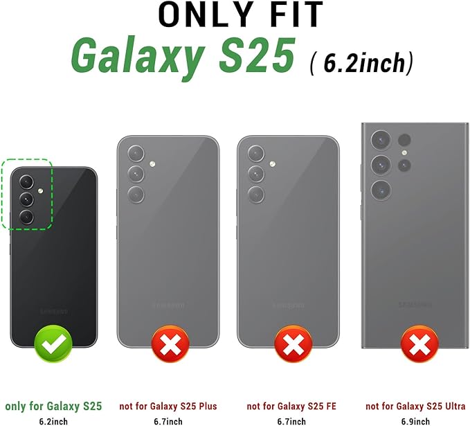 SUANPOT Compatible with Samsung Galaxy S25 Wallet case with RFID Blocking Credit Card Holder,Flip Book PU Leather Protective Cover Women Men for Samsung S25 Phone case Black