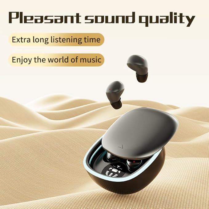 Sleep Ear Buds, True Wireless Earbuds, 2025 Ultra-Mini Bluetooth 5.4 Earbuds for Side Sleepers, Hi-Fi Stereo 3D Bass Noise Cancelling Bluetooth Headphones, Comfortable Invisible-White