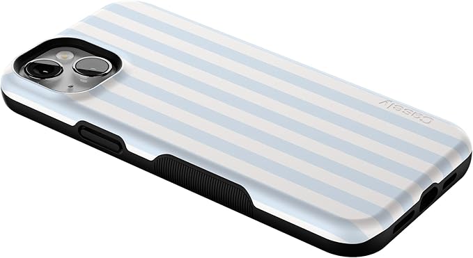 Casely iPhone 14 Case | Blue Stripes | Sunday Best | Compatible with MagSafe | Bold Protective Design