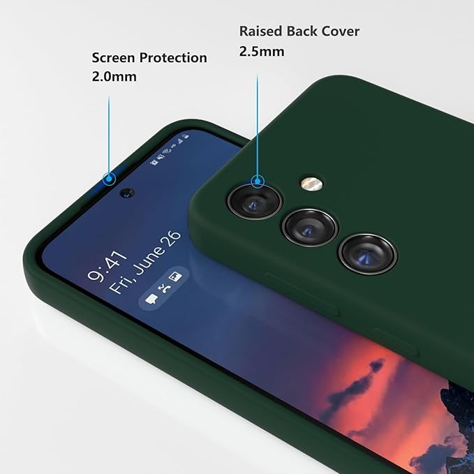 E Segoi Designed for Galaxy S24 Case, Liquid Silicone Gel Rubber Shockproof Case Soft Microfiber Cloth Lining Cushion Compatible with Galaxy S24 5G 6.2 inch (Sequoia Green, S24-6.2")