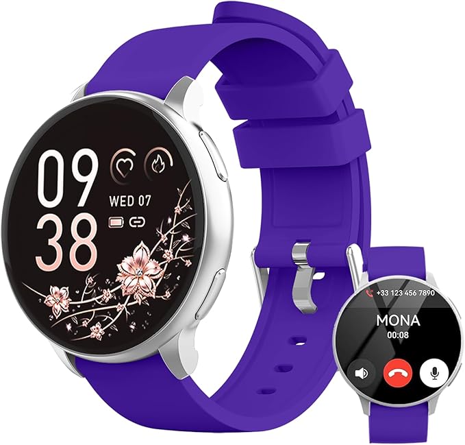 Smart Watch for Men Women Fitness Tracker with 100+ Sport Modes,Activity Trackers for iOS/Android Waterproof/Heart Rate/Sleep/Steps Monitor/Pedometer Monitor Monitor (Silver+Purple)