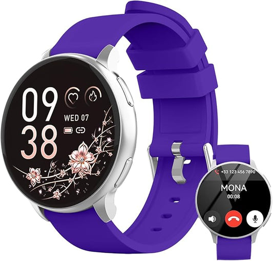 Smart Watch for Men Women Fitness Tracker with 100+ Sport Modes,Activity Trackers for iOS/Android Waterproof/Heart Rate/Sleep/Steps Monitor/Pedometer Monitor Monitor (Silver+Purple)