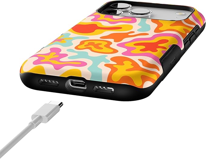 Casely iPhone 17 Pro Case | Tropical Color Splash | Abstract Retro | Bold Protective Design | Compatible with MagSafe