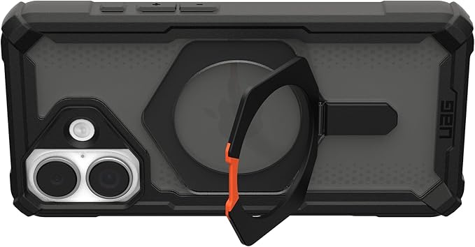 URBAN ARMOR GEAR UAG Designed for iPhone 17 Case with Kickstand Plasma XTE - Compatible with MagSafe Transparent Military Grade Protective Cover, Black/Pop Orange