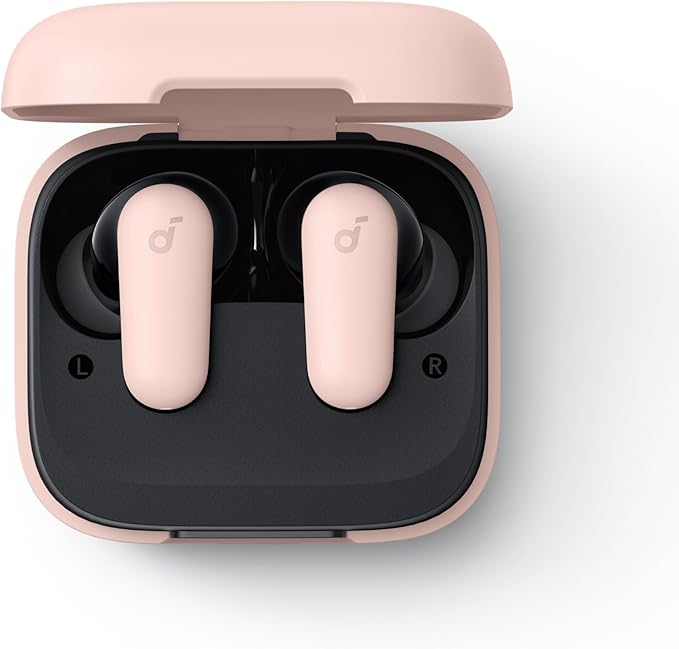 Soundcore P30i by Anker Noise Cancelling Earbuds, Strong and Smart Noise Cancelling, Powerful Bass, 45H Playtime, 2-in-1 Case and Phone Stand, IP54, Wireless Earbuds, Bluetooth 5.4 (Pink)