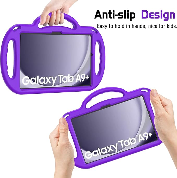 AVAWO Kids Case for Samsung Galaxy Tab A9+/A9 Plus 11 Inch 2023 Case, with Strap, Shockproof Lightweight Handle Stand 2023 Model (SM-X210/X216/X218), Purple