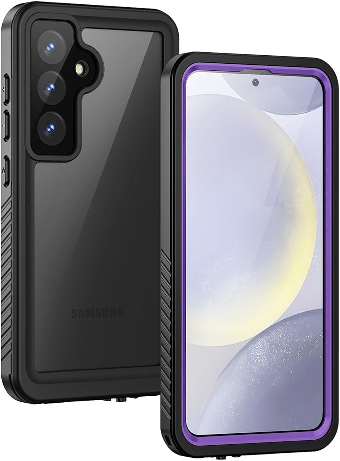 Lanhiem for Samsung Galaxy S24 Phone Case, IP68 Waterproof Dustproof, Built-in Screen Protector, Rugged Full Body Shockproof Protective Cover for Galaxy S24 5G 6.2 Inch, Purple