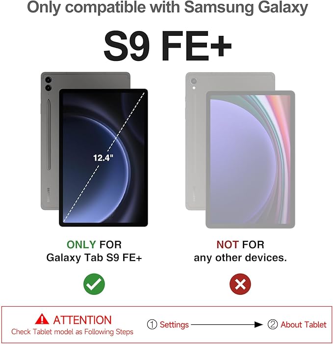 Dexnor Case for Samsung Galaxy Tab S9 FE Plus 12.4 Inch 2023, [Built in Screen Protector & Kickstand] with Pen Holder Heavy Duty Shockproof Full Body Protective Cover for Galaxy Tab S9 FE+,Pink