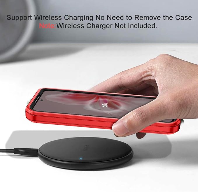 for Samsung Galaxy S24 Plus Case Heavy Duty Protective Shockproof Dropproof 3-Layer Full Body Protection [Without Screen Protector] Tough Rugged Case for Galaxy S24 Plus,Red/Black