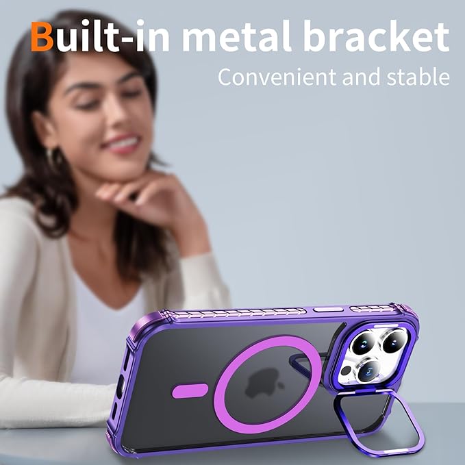for iPhone15 Pro Case with MagSafe, Supports Magnetic Charging, [Military Drop Protection] Magnetic Case for iPhone 15 Pro, Purple