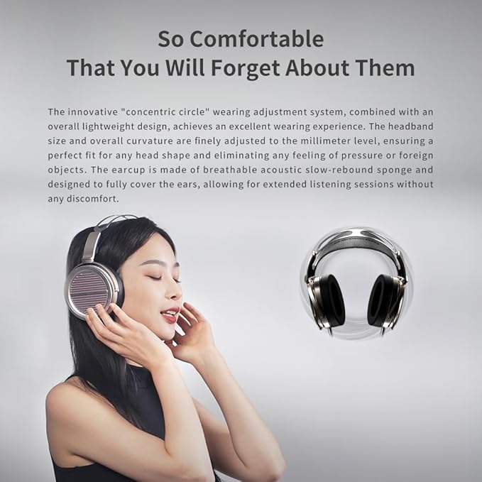 Aune AR5000 Full-Size Open-Back Headphones with MLD Driver, Dynamic Driver, Detachable Cable, Over-Ear HiFi Hi-Res Audiophile Headphones for HiFi System, Home Audio, DAP