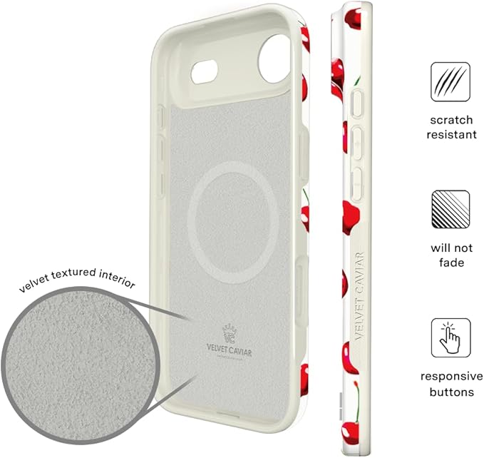 VELVET CAVIAR Case for iPhone 17 Air | Compatible with MagSafe | 10ft Drop Tested | Protective Designer Cases | Mon Cheri Cherry