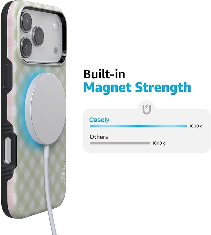 Casely iPhone 17 Pro Case | Mint Lattice | Sunday Best | Compatible with MagSafe | Bold Protective Design