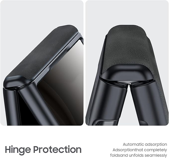 for Motorola Razr+ Plus 2025 Case/Razr+ Plus 2024 Case, Built-in Privacy Screen Protector & Hinge Protection & Ultra Thin Leather PC Shockproof Phone Case for Moto Razr+ 2025/Razr+ 2024 (Black)