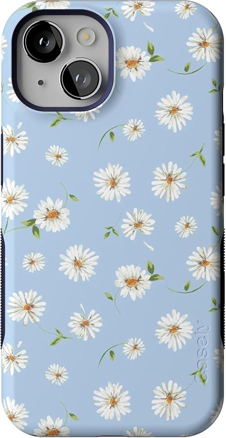 Casely iPhone 14 Case | Daisy Daydream | Baby Blue Floral | Compatible with MagSafe | Bold Protective Design
