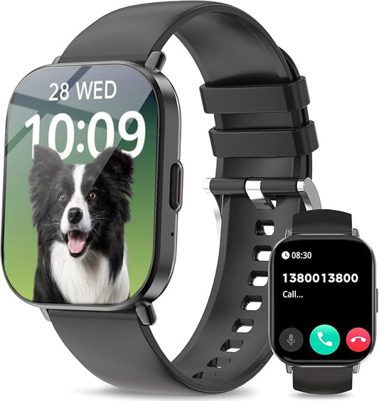 Smart Watch(Answer/Make Calls), 2.01”Smart Watches for Women Men 120+ Sports Modes Fitness Tracker with Blood Pressure/Heart Rate/Sleep Monitor, IP68 Waterproof Activity Tracker for Android and iPhone