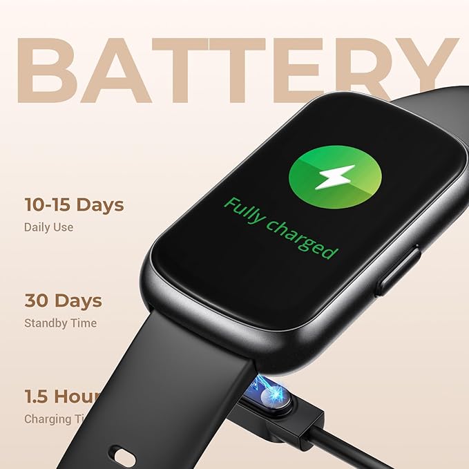 Health Fitness Tracker Smart Watch with 24/7 Heart Rate, Blood Oxygen, Sleep Tracker, Pedometer, 3 Colorful Bands & 3ATM Waterproof Activity Tracker with Step Calorie Counter, Space Black