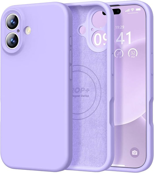 Vooii Magnetic Compatible with iPhone 17 Case (Compatible with Magsafe) (Upgraded Camera Protection) Liquid Silicone Shockproof Full Body Protective Phone Cover for Women Men, Light Purple, 6.3"