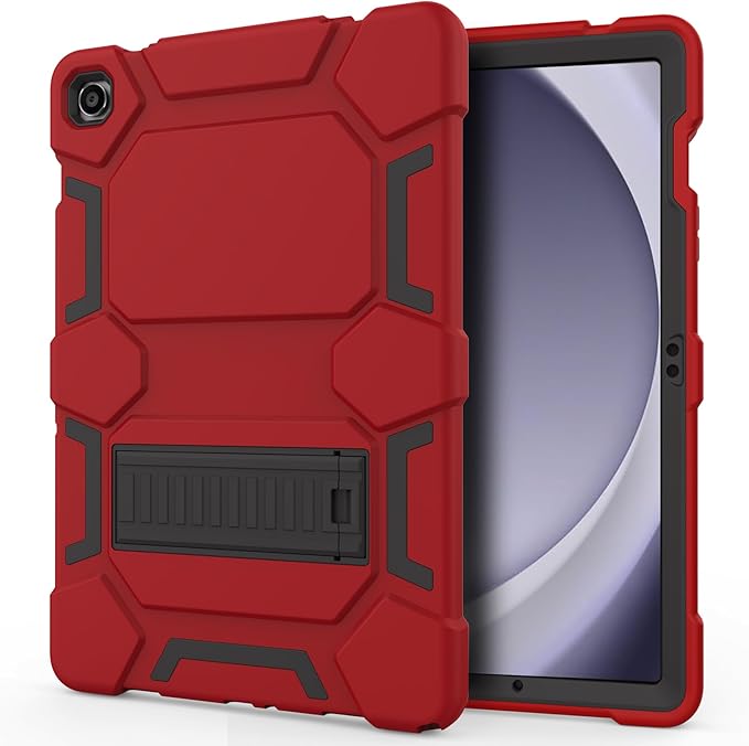Case Compatible with Samsung Galaxy Tab A9+ / A9 Plus 11 inch 2023 - Heavy Duty Rugged Shockproof Protective Cover with Kickstand - for Samsung Tab A9+ Tablet (SM-X210/X216/X218), Red+Black