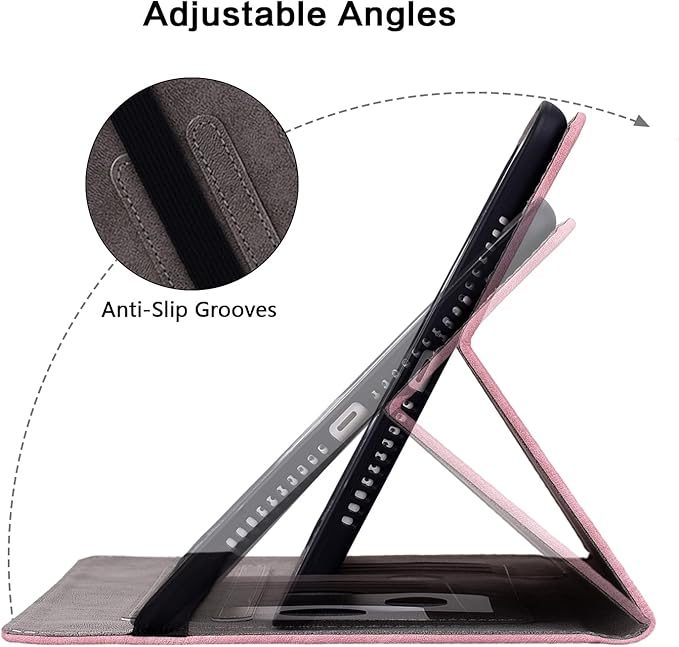 Case for Samsung Galaxy Tab A7 10.4 Inch 2022/2020 (SM-T500/T505/T507), Multi-Angle Flip PU Leather Protective Cover with Stylus Holder for Samsung Tab A7 Case, Pink