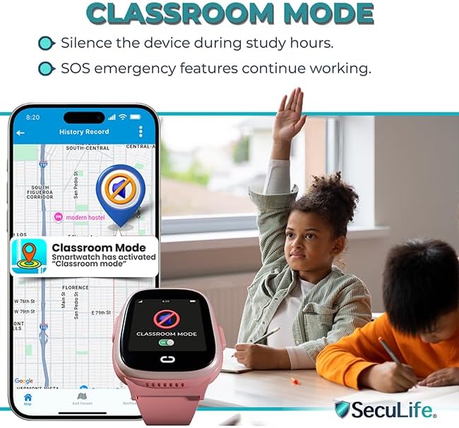 Kids Watch with GPS Tracker, Two-Way Calling, Tracking & SOS Alerts - Back to School Kids Smart Watches for Girls with Geo-Fencing, School Mode, Water Resistant, Long Battery Life & Parental Controls