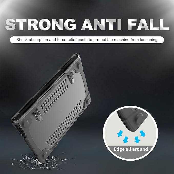 Batianda Heavy Duty Case for 13.8 inch Microsoft Surface Laptop 2024 (7th Edition) with Fold Kickstand Includes Keyboard Cover Screen Protector - Shockproof Stylish & Durable Protective Cover, Grey