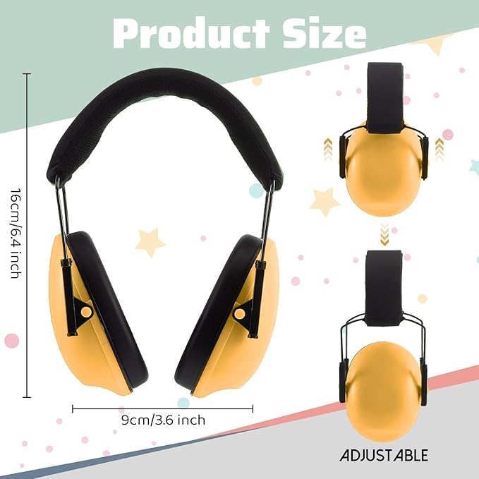 Amylove 6 Pcs Kids Noise Cancelling Headphones 27db Adjustable Earmuffs for Autism Sensory Toddler Children(Cute Style,Happie Boho Color)