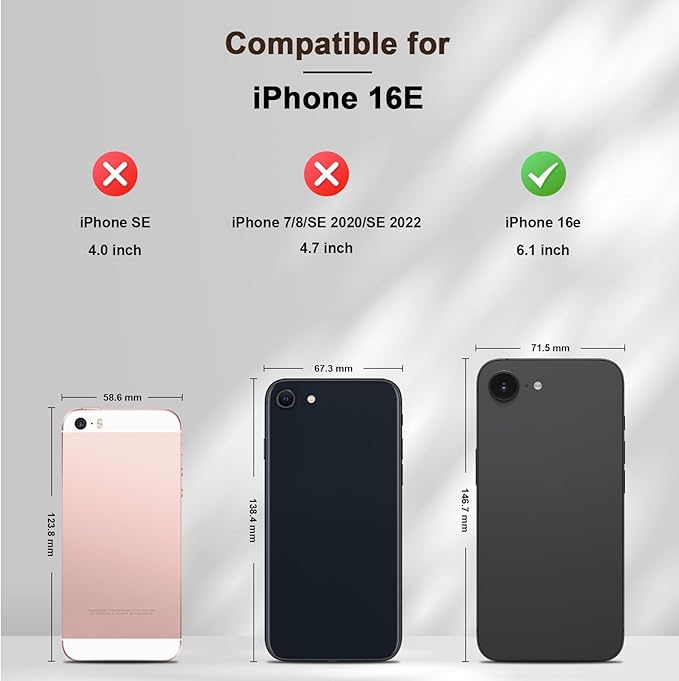 Jasonyu Flip Wallet Case for iPhone 16E,Leather Magnetic Folio Cover with Card Holder,Kickstand - TPU Shockproof Durable Protective Phone Case,Brown