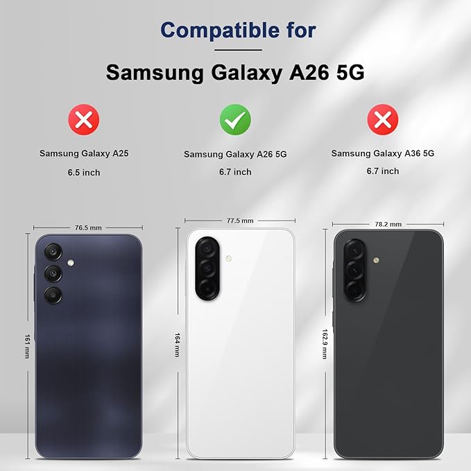 Jasonyu Flip Wallet Case for Samsung Galaxy A26 5G,Leather Magnetic Folio Cover with Card Holder,Kickstand - TPU Shockproof Durable Protective Phone Case,Blue