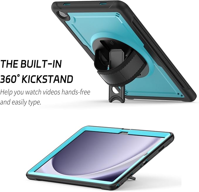 ZenRich Case for Samsung Galaxy Tab A9 Plus / A9+ 5G 11" 2023 (SM-X210/X216/X218),Heavy Duty Shockproof Protective Case with 360 Rotating Kickstand Hand & Shoulder Belt for Galaxy Tab A9 Plus 11 inch