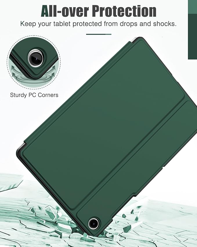 MoKo Case for Samsung Galaxy Tab A9 Plus 11-Inch 2023,Multi-Angle Viewing Slim Back Shell Protective Cover Case with Auto Wake/Sleep for Galaxy Tab A9+ Tablet SM-X210/SM-X216/SM-X218,Midnight Green
