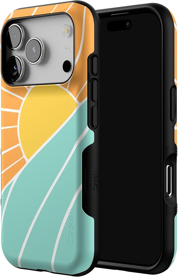Casely iPhone 17 Pro Case | Waves & Rays | Sunshine | Bold Protective Design | Compatible with MagSafe