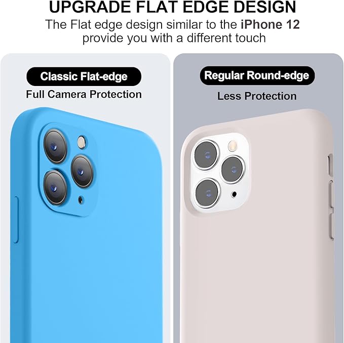 Vooii Compatible with iPhone 11 Pro Case, Upgraded Liquid Silicone with [Flat Edges] [Camera Protection] [Soft Anti-Scratch Microfiber Lining] Phone Case for iPhone 11 Pro 5.8 inch - Blue
