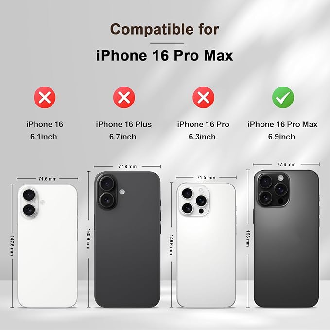 Jasonyu Flip Wallet Case for iPhone 16 Pro Max,Leather Magnetic Folio Cover with Card Holder,Kickstand - TPU Shockproof Durable Protective Phone Case,Brown