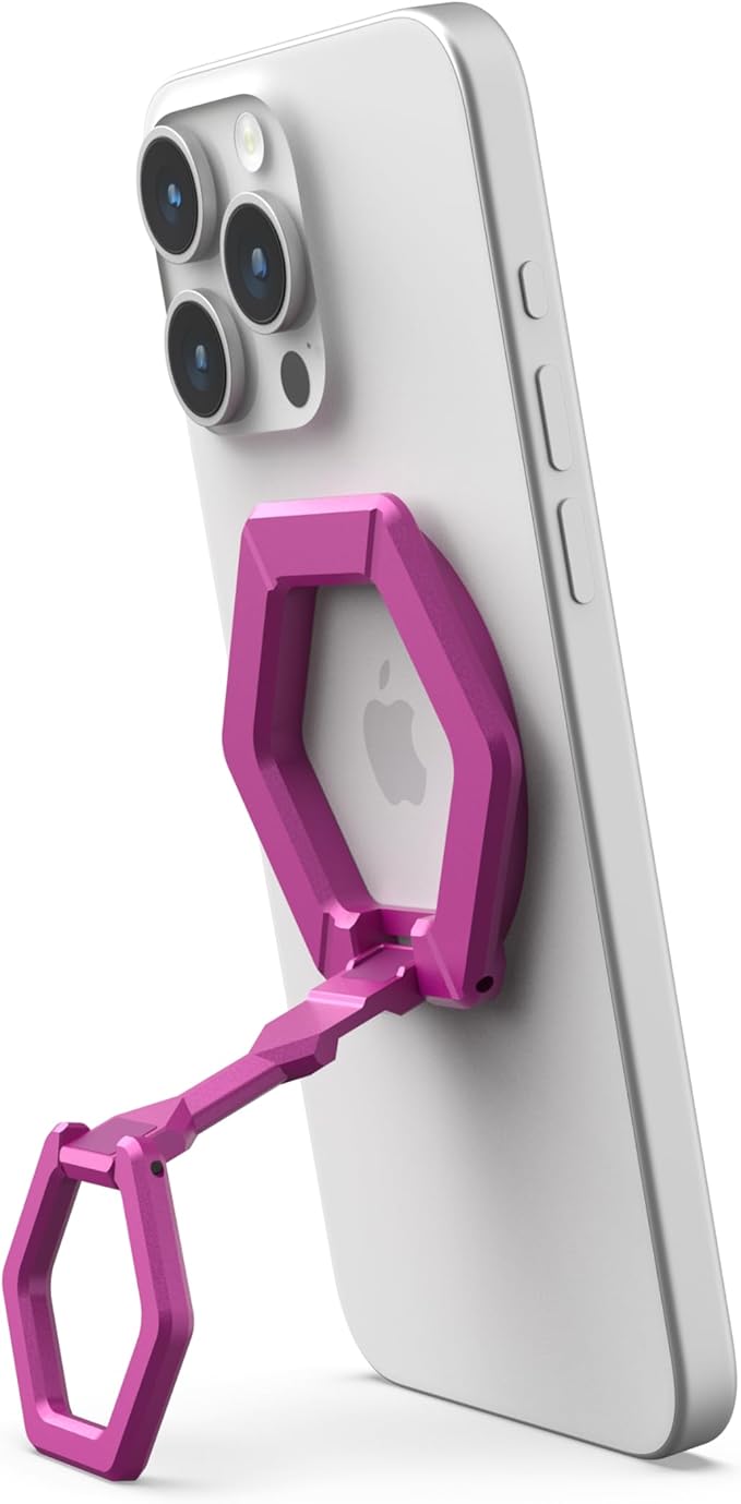 URBAN ARMOR GEAR UAG Magnetic Phone Ring Stand Compatible with MagSafe Magnet, Removable Metal Finger Ring Grip & 360 Rotation Adjustable Kickstand for iPhone 17, Galaxy S25, Orchid Pink