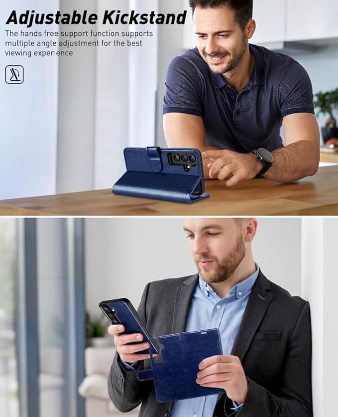 OCASE for Samsung Galaxy S24 Detachable Wallet Case with Card Holder, [2 in 1] PU Leather Flip Folio Case with RFID Blocking Magnetic Stand Removable Shockproof Phone Cover, Blue