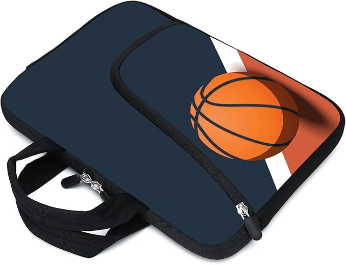 11.6" 12.2 inches Laptop Sleeve Chromebook Case Ultrabook Case Notebook Sleeve Tablet Case Neoprene Handle Sleeve for Men Women, Two Pockets Fit Apple MacBook Air Samsung Acer HP(Basketball)