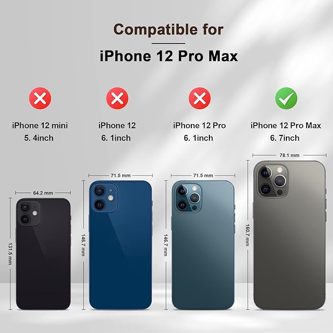 Jasonyu Flip Wallet Case for iPhone 12 Pro Max,Leather Magnetic Folio Cover with Card Holder,Kickstand - TPU Shockproof Durable Protective Phone Case,Brown