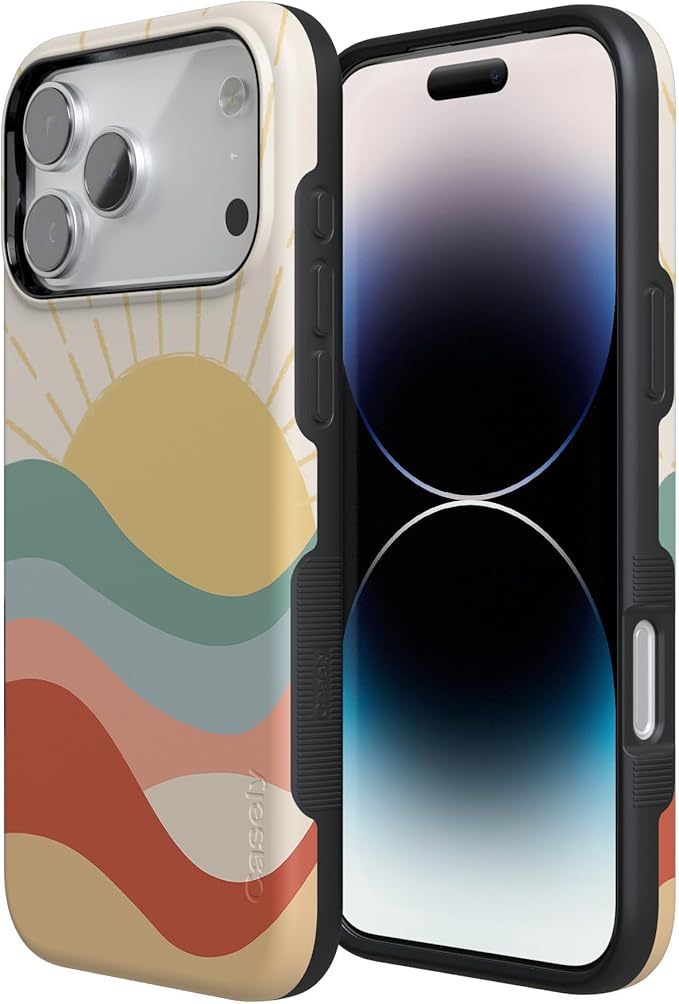 Casely iPhone 17 Pro Case | Here Comes The Sun | Colorblock Sunset | Compatible with MagSafe | Bold Protective Design